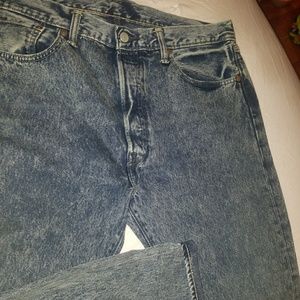 Levis 501  34x30  acid wash, tapered jeans